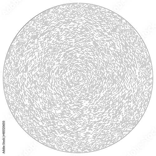 Radial, radiating circular, concentric lines vector element