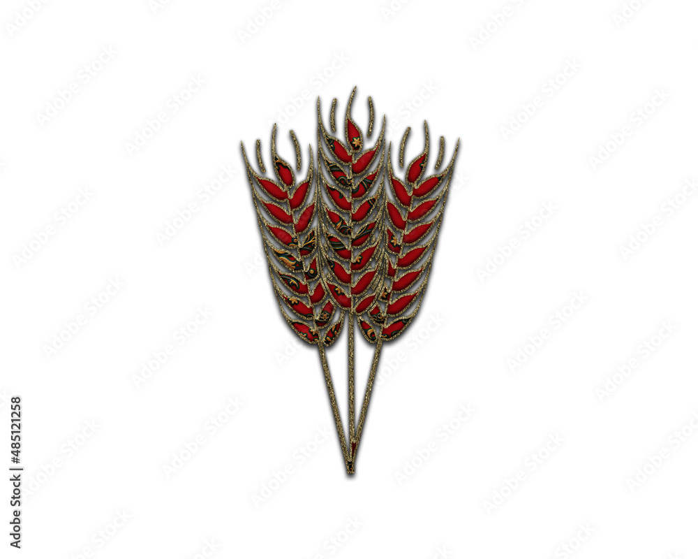 Wheat Grain Farming symbol Indian Red Sari Saree icon logo illustration