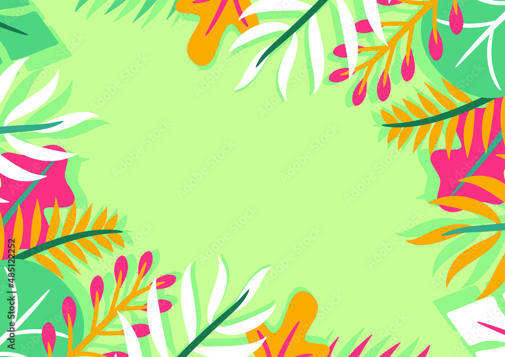 Modern tropical leaves background design Modern tropical leaves background design