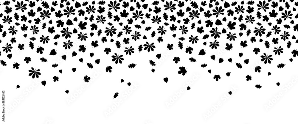 Autumn background with black leaf fall. Autumn background with black leaf fall.