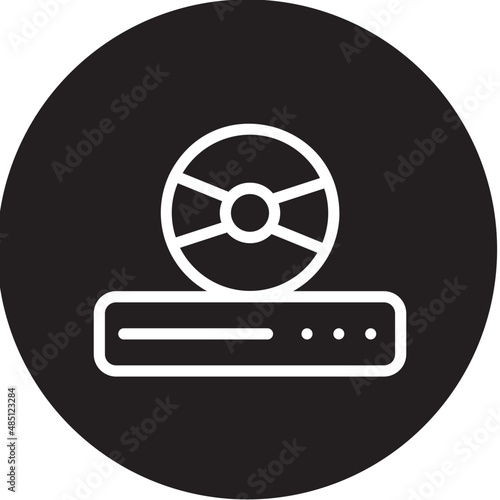 dvd player glyph icon