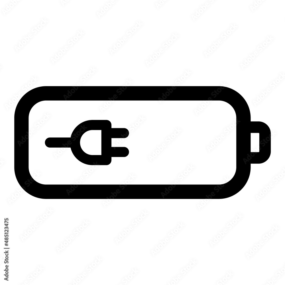 Battery Low Flat Icon Isolated On White Background Battery Low Flat Icon Isolated On White Background