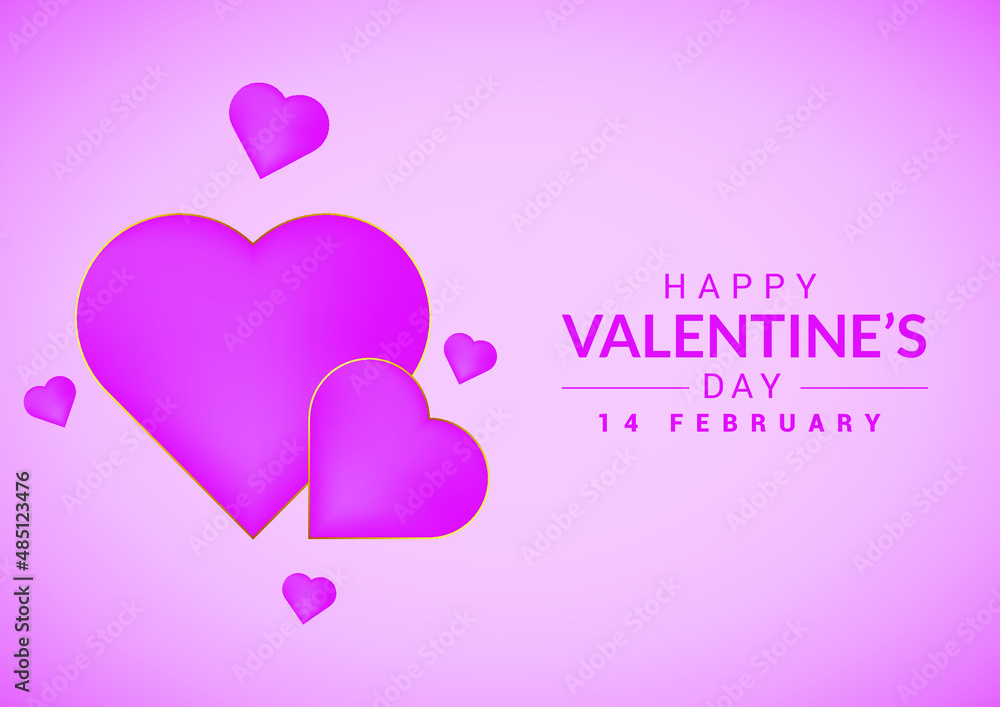 Valentines day realistic 3d love style Free Vector