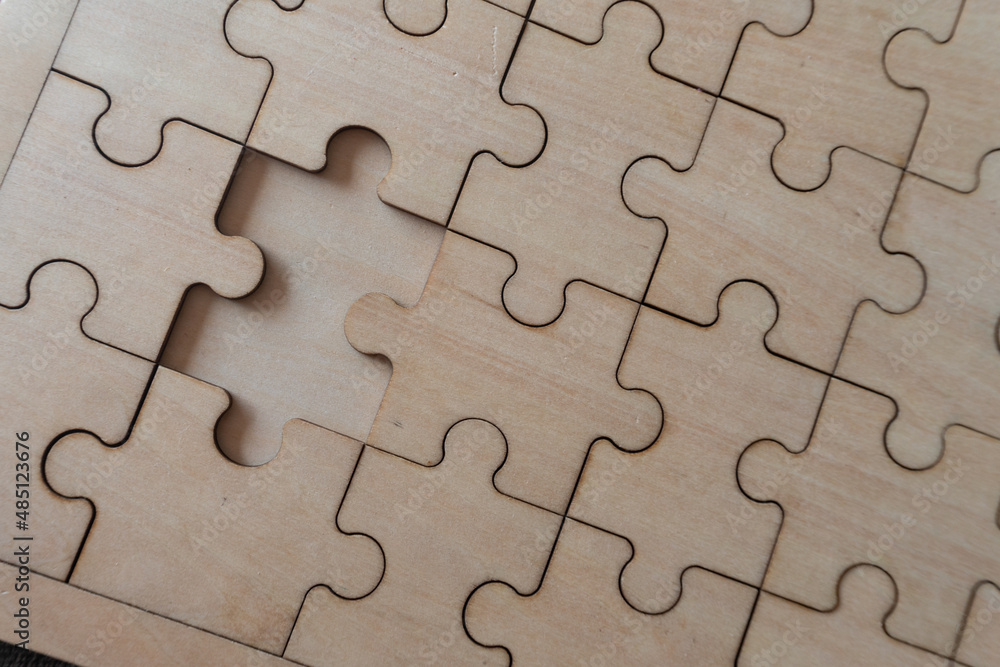 jigsaw on the floor. concept of missing and key success jigsaw on the floor. concept of missing and key success