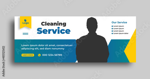Best cleaning service Facebook cover design and web banner template