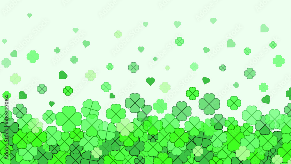 Lucky clover falling on green background, perfect for the wallpaper, postcard, and background illustration Lucky clover falling on green background, perfect for the wallpaper, postcard, and background illustration
