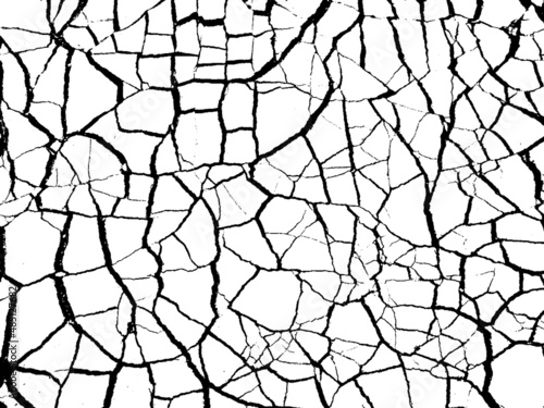  Background from cracks, scratches, chips. Vector background. Grunge texture black and white. Abstract pattern.