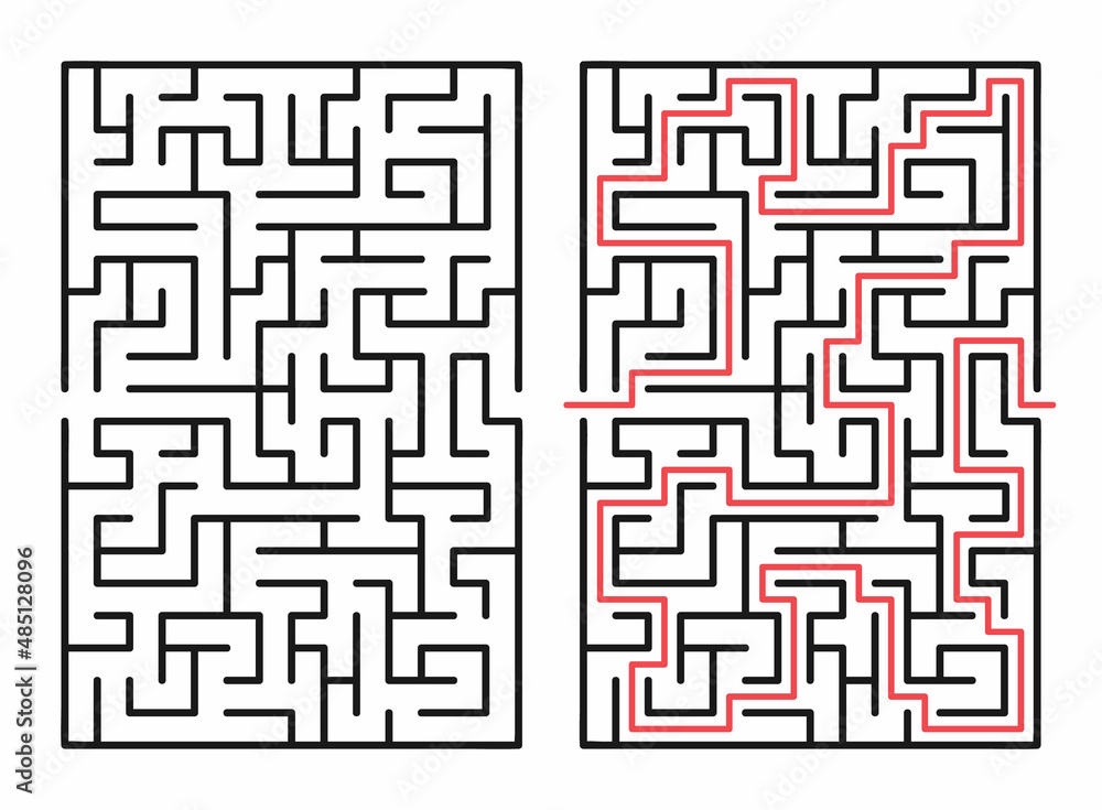 Abstract maze / labyrinth with entry and exit. Vector labyrinth 297.