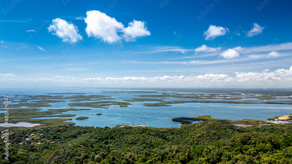 Panoramic aerial view of mangrove forests in Morrocoy National Park , Venezuela.