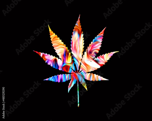 Marijuana Cannabis Pot symbol Fire Flames Icon Logo Burning Glow illustration