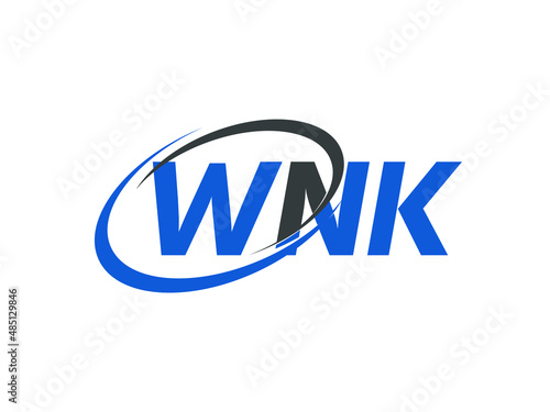 WNK letter creative modern elegant swoosh logo design photo