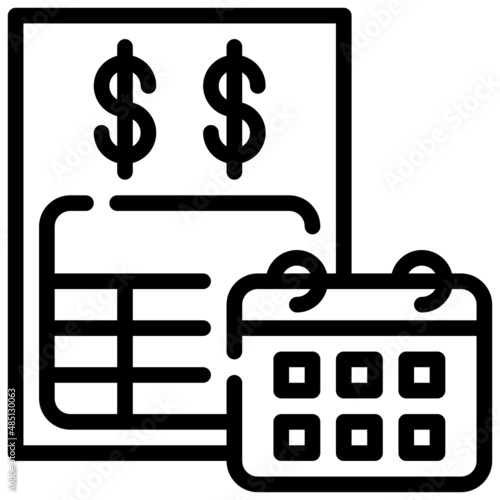 BILL line icon,linear,outline,graphic,illustration