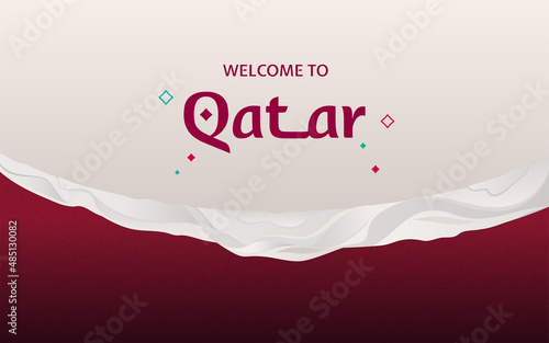 Abstract background, award banner, welcome to Qatar