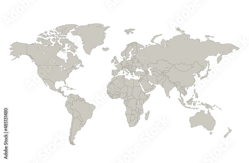 World map, individual states, Infographics, blank © Monika Huňáčková