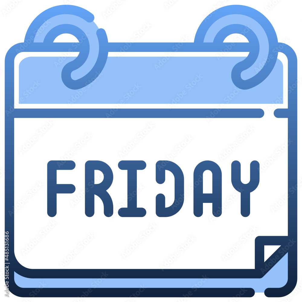 FRIDAY Gradient icon,linear,outline,graphic,illustration FRIDAY Gradient icon,linear,outline,graphic,illustration