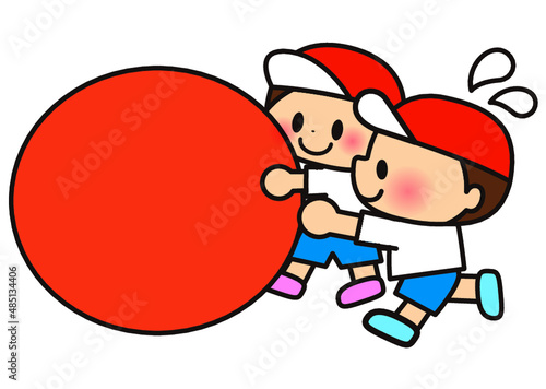 運動会,体育,体育祭,大玉ころがし,子供,運動,走る,幼稚園,保育園,小学生,小学校,園児,幼児,