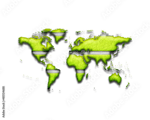 World Map Earth symbol tennis Cricket ball Icon optic yellow Logo illustration