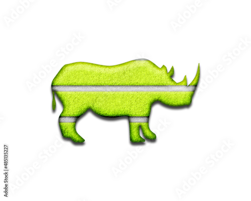 Rhino Rhinoceros symbol tennis Cricket ball Icon optic yellow Logo illustration