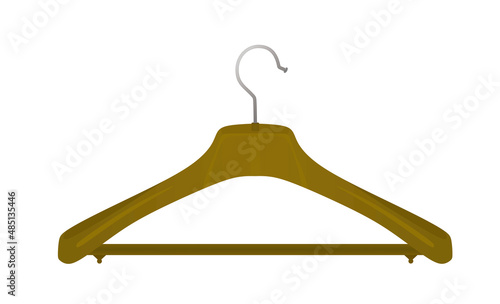 Brown plastic hanger. vector illustration