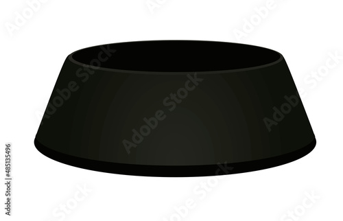 Black  pet bowl. vector illustration