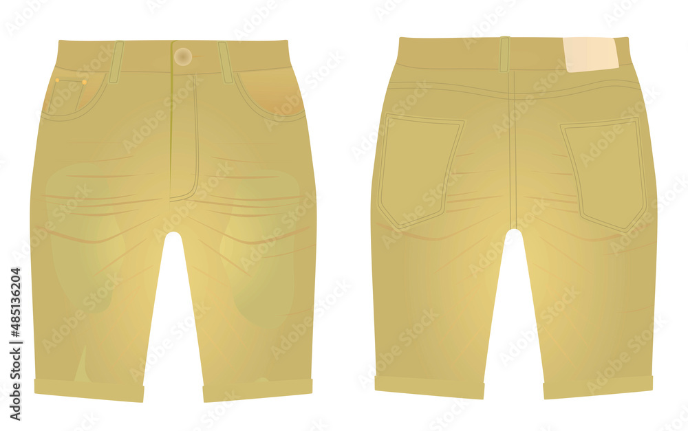 Brown jeans shorts. vector illustration Brown jeans shorts. vector illustration