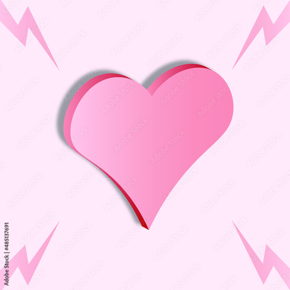 icon love 3d pink free vector