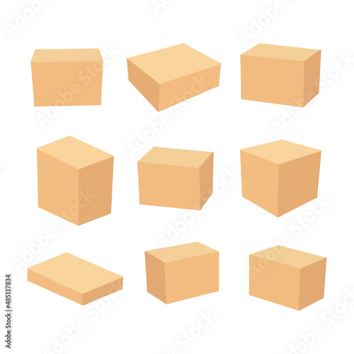 Set of paper boxes. Stock vector illustration. © Irina Mel