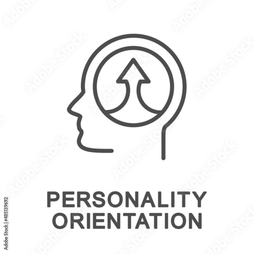 Icon – personality orientation. The main line of behavior of the individual. The arrow in the head is the readiness for a certain activity in accordance with the attitudes of the individual