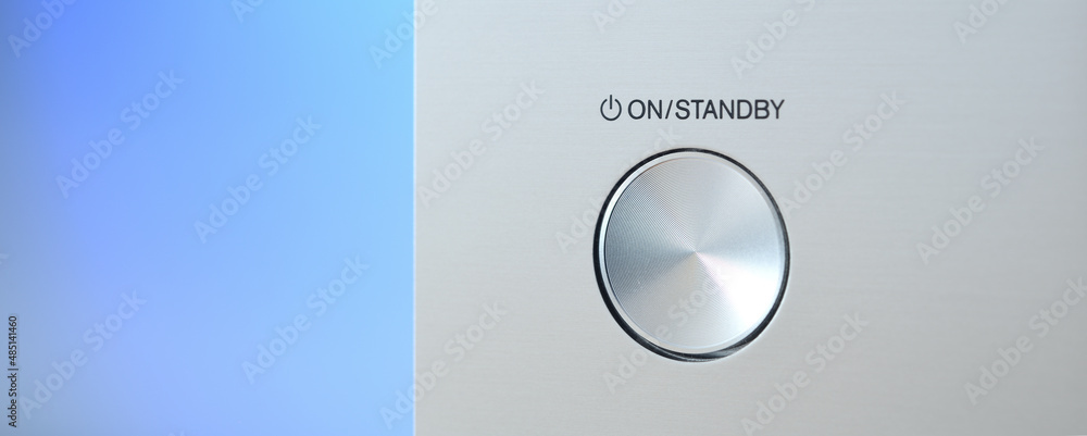 Foto On or standby button on home electronics