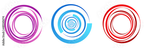 Gradient filled shaded design element, geometric shape set