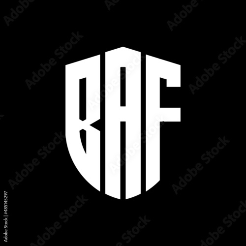 BAF letter logo design. BAF modern letter logo with black background. BAF creative  letter logo. simple and modern letter logo. vector logo modern alphabet font overlap style. Initial letters BAF  photo