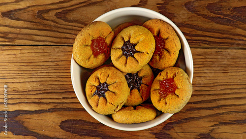 Image of delicious, appetizing, festive cookies for tea in a plate