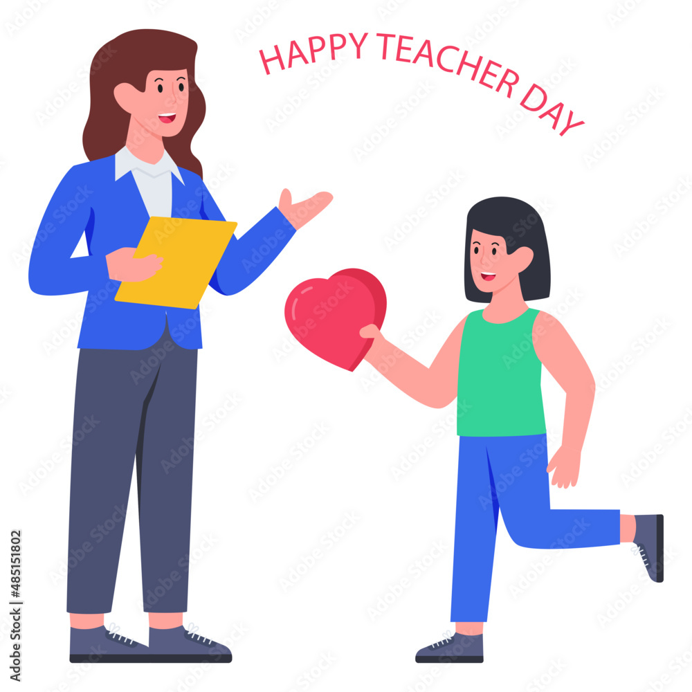 An illustration design of happy teacher day An illustration design of happy teacher day