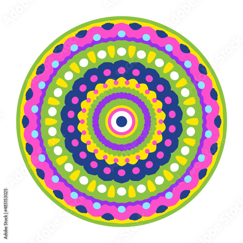 Colored Mandala - Hand Drawn Vector Art