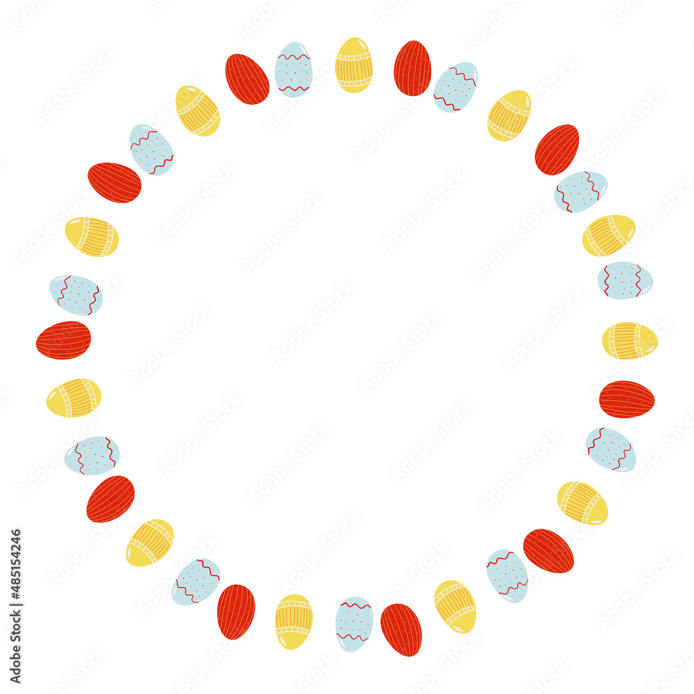 Easter frame with eggs. Vector illustration for greeting cards, interior posters, decorations of windows, clothes. For banners, flyers, web sites, posts. Easter frame with eggs. Vector illustration for greeting cards, interior posters, decorations of windows, clothes. For banners, flyers, web sites, posts.