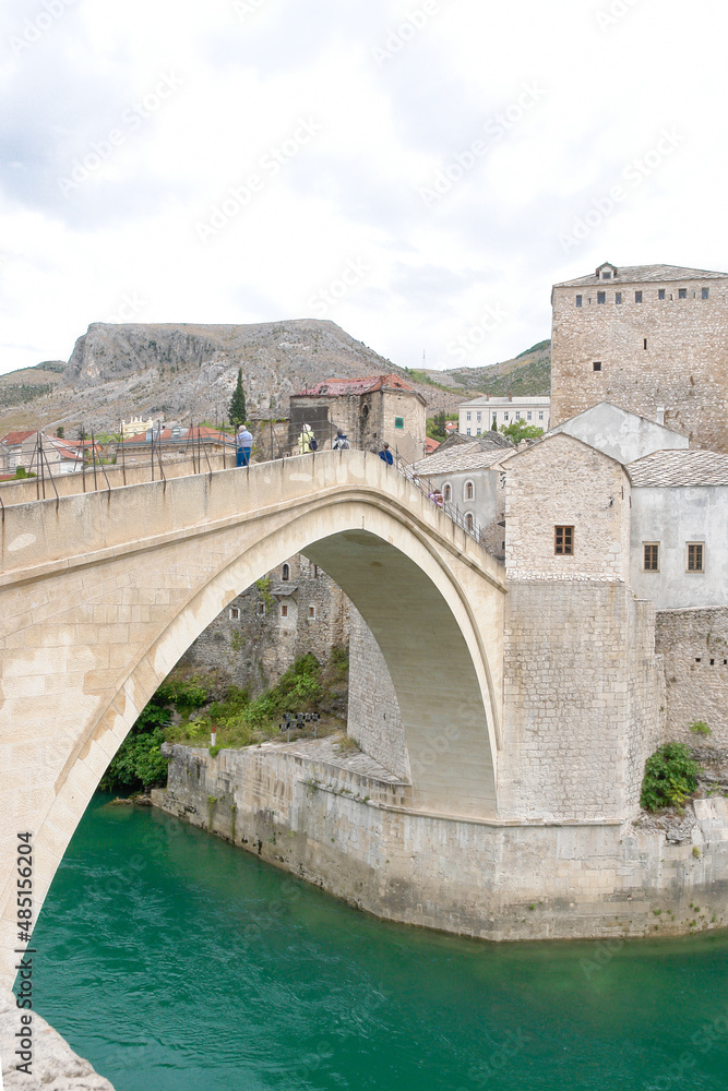 Historical Mostar Bridge in Mostar - Bosnia and Herzegovina