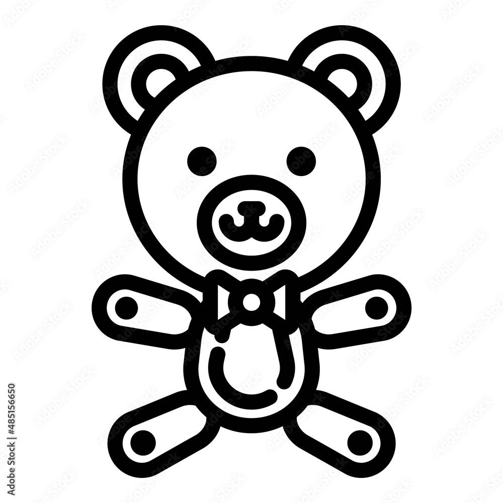 Teddy Bear Toy Flat Icon Isolated On White Background Teddy Bear Toy Flat Icon Isolated On White Background