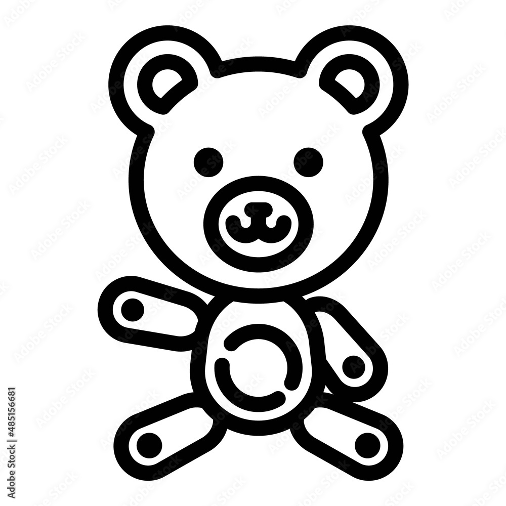 Teddy Bear Toy Flat Icon Isolated On White Background Teddy Bear Toy Flat Icon Isolated On White Background