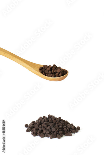 chocolate chip isolated on white background