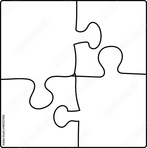 vector illustration template puzzle grid drawn by hand