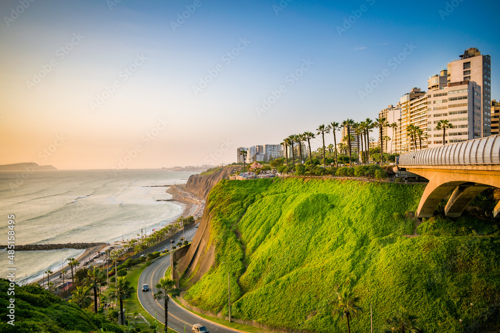 Miraflores Lima Foto Panoramica Del Malecón De Miraflores En La Miraflores Lima Foto Panoramica Del Malecón De Miraflores En La
