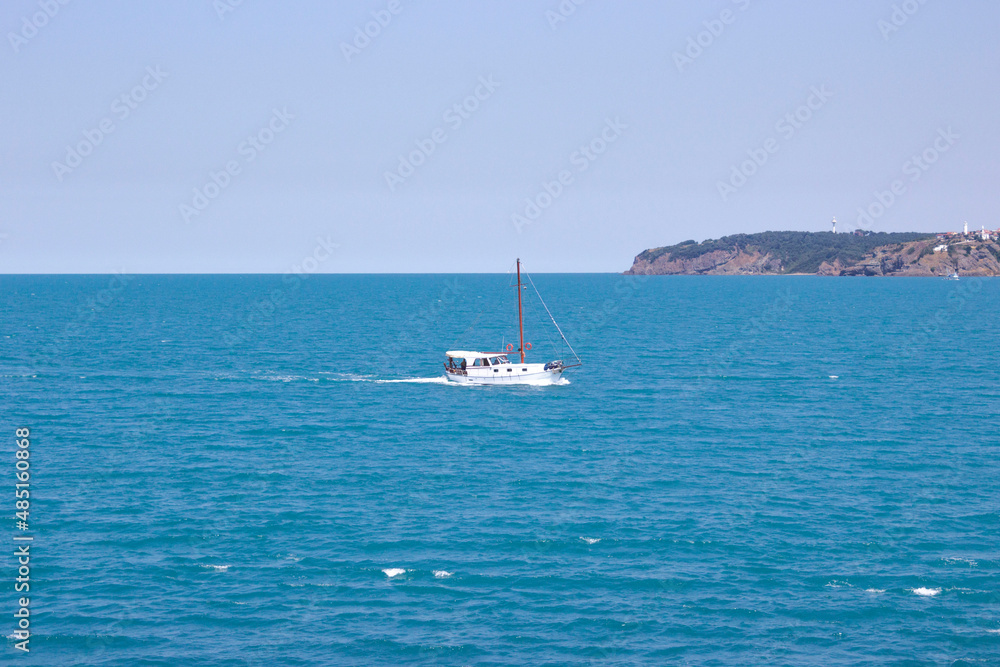 Mesmerizing view of a sailing ship in the ocean