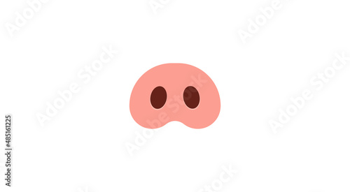 vector flat cartoon nose pig piglet isolated on white