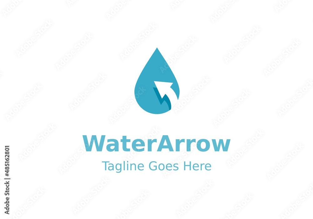 Water drop with arrow symbol logo design template.Vector Water drop with arrow symbol logo design template.Vector