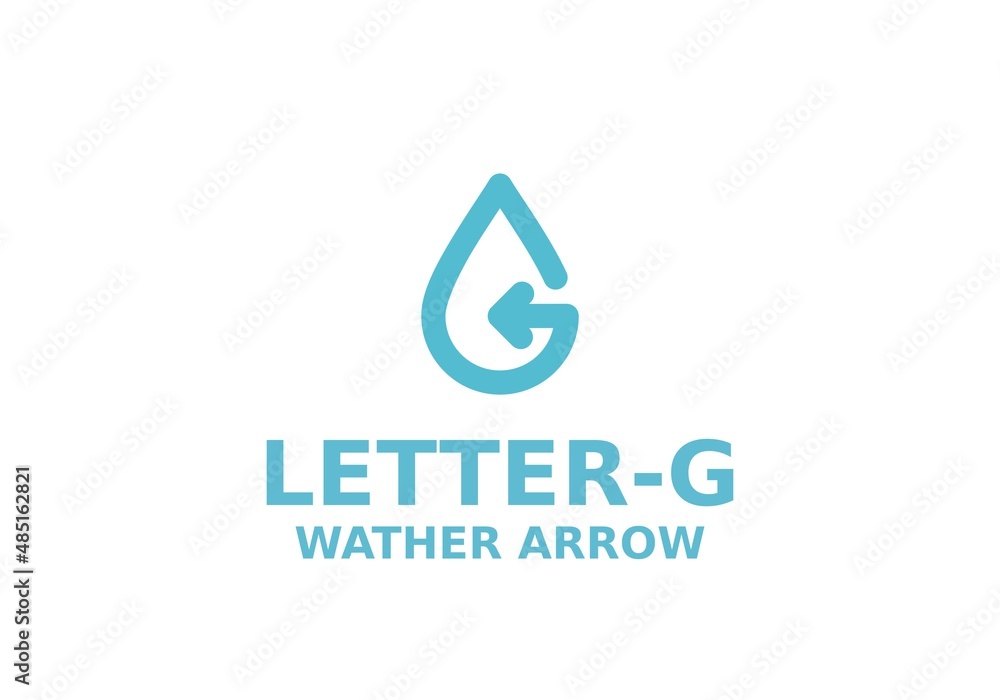Water drop with letter G symbol logo design template.Vector