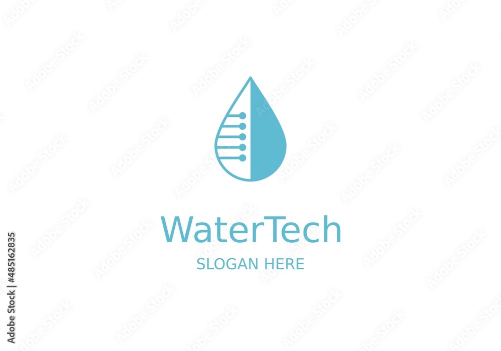Water drop tech symbol logo design template.Vector Water drop tech symbol logo design template.Vector