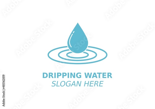 dripping water symbol logo design template.Vector