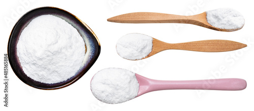 set of various dextrose sugars isolated on white