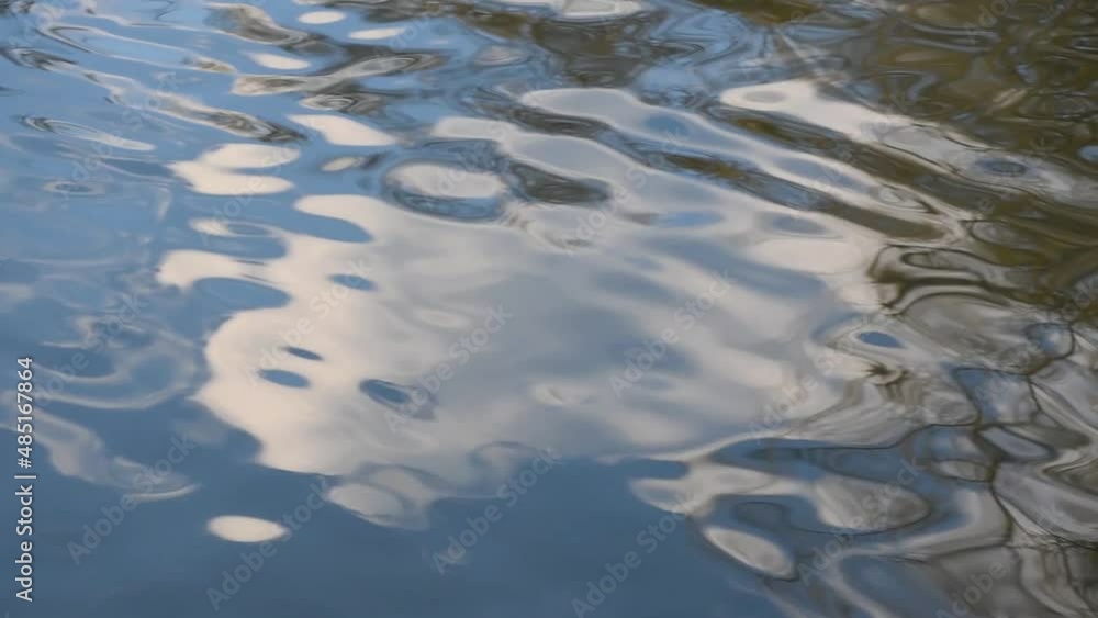 Abstract reflection of sky and trees on rippling water surface Abstract reflection of sky and trees on rippling water surface