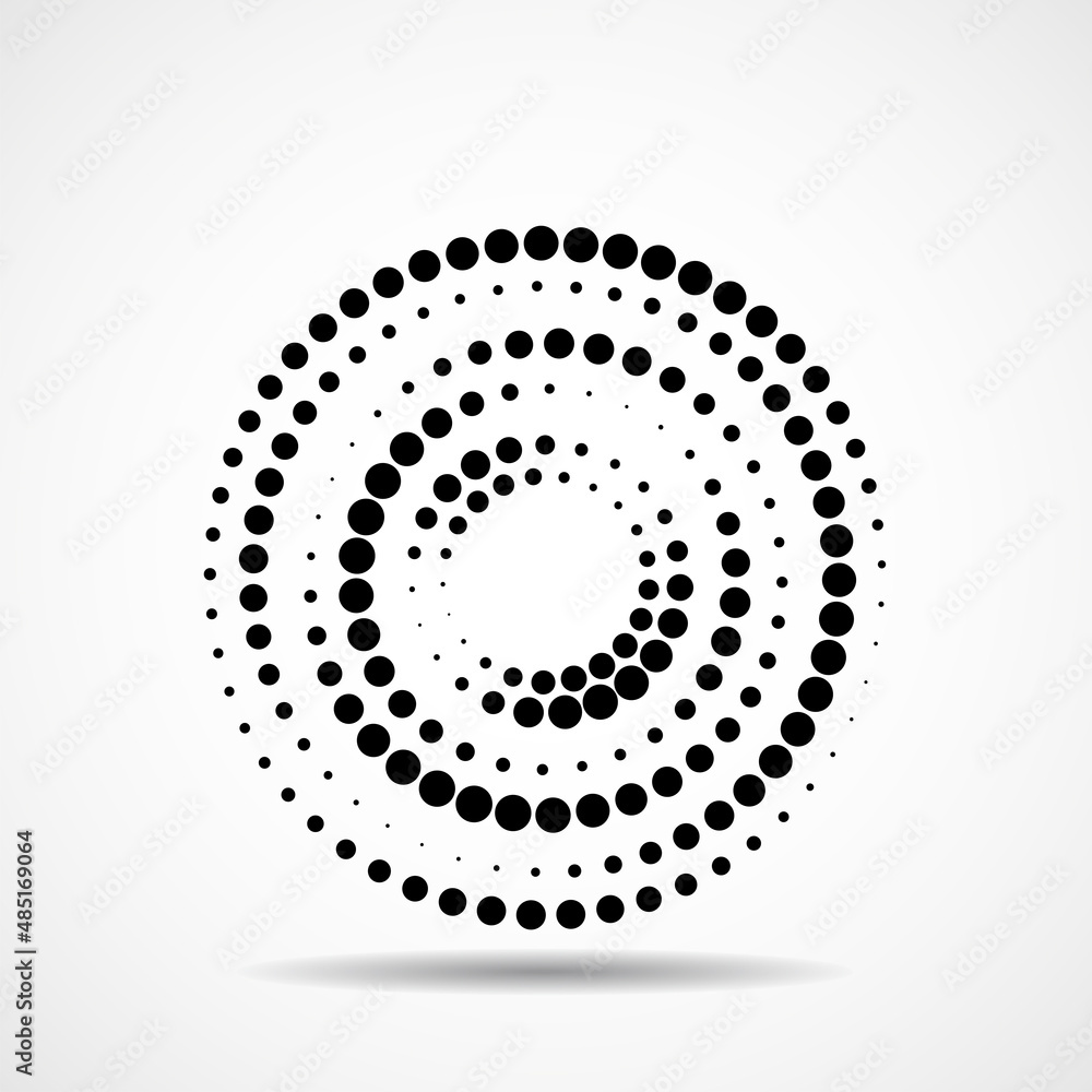 Abstract dotted circles. Dots in circular form. Vector design element